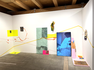 ‚Reality 2.‘, 2025
wall installation, mixed materials, painting, prints & video
Exhibition: Transformation | Fokus Europa VI, Schafhof - Europäisches Kunstforum Oberbayern, Freising 